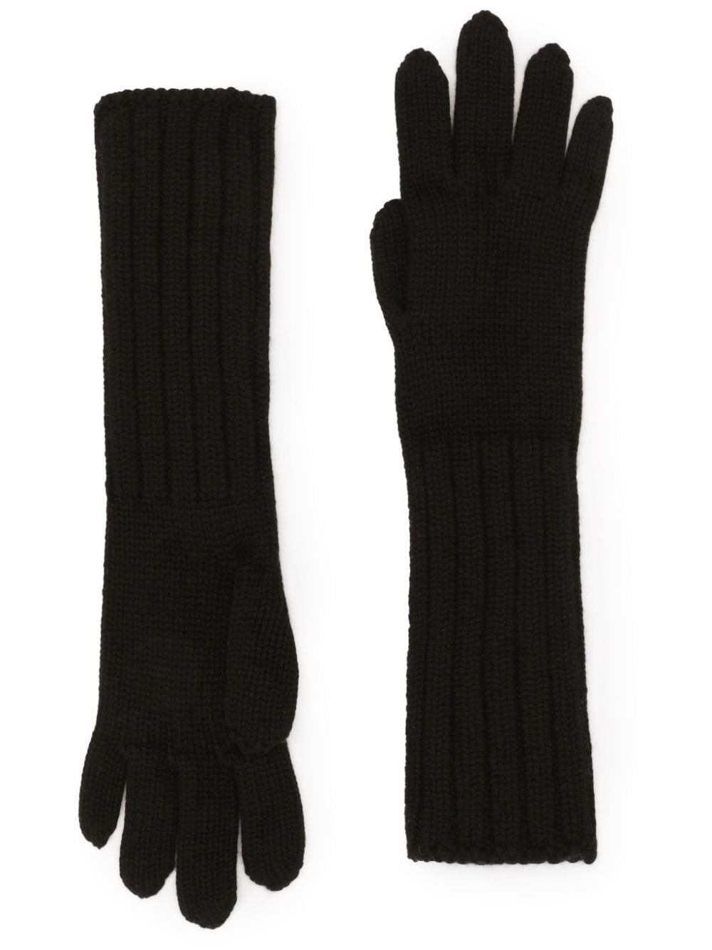 Dolce & Gabbana ribbed-knit gloves - Black von Dolce & Gabbana