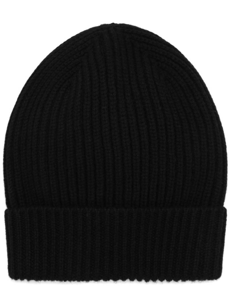 Dolce & Gabbana ribbed-knit turn-up beanie - Black von Dolce & Gabbana