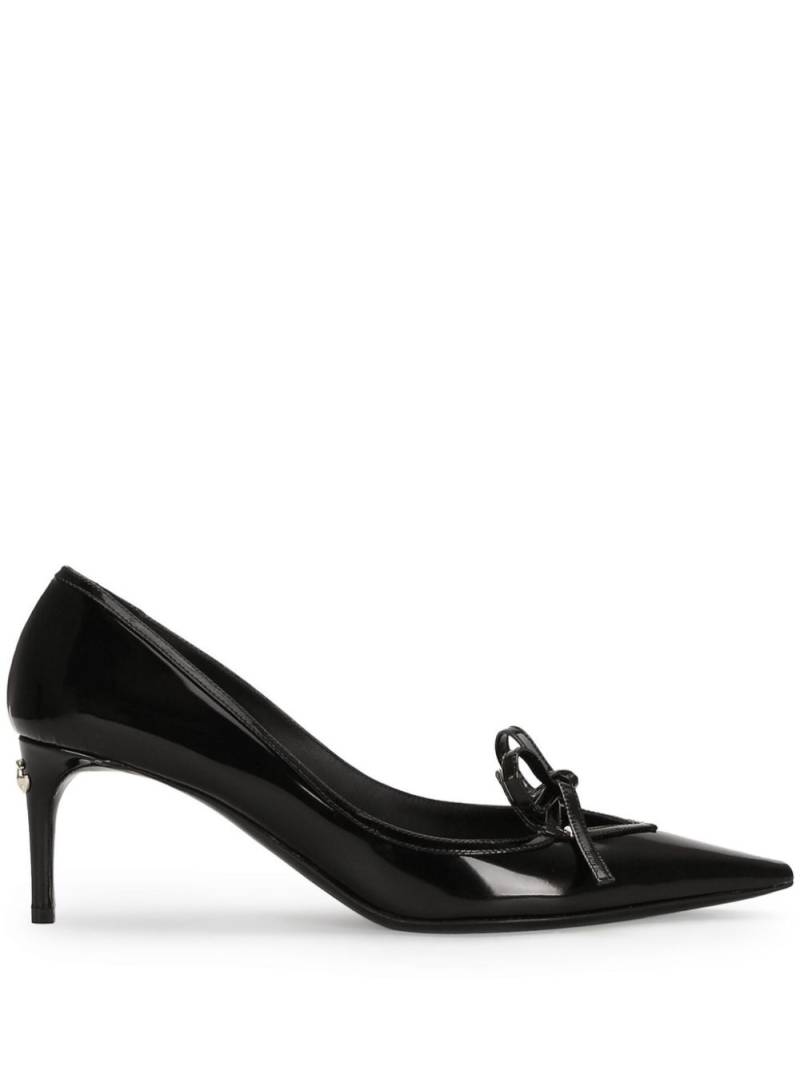 Dolce & Gabbana ribbon-tie leather pumps - Black von Dolce & Gabbana