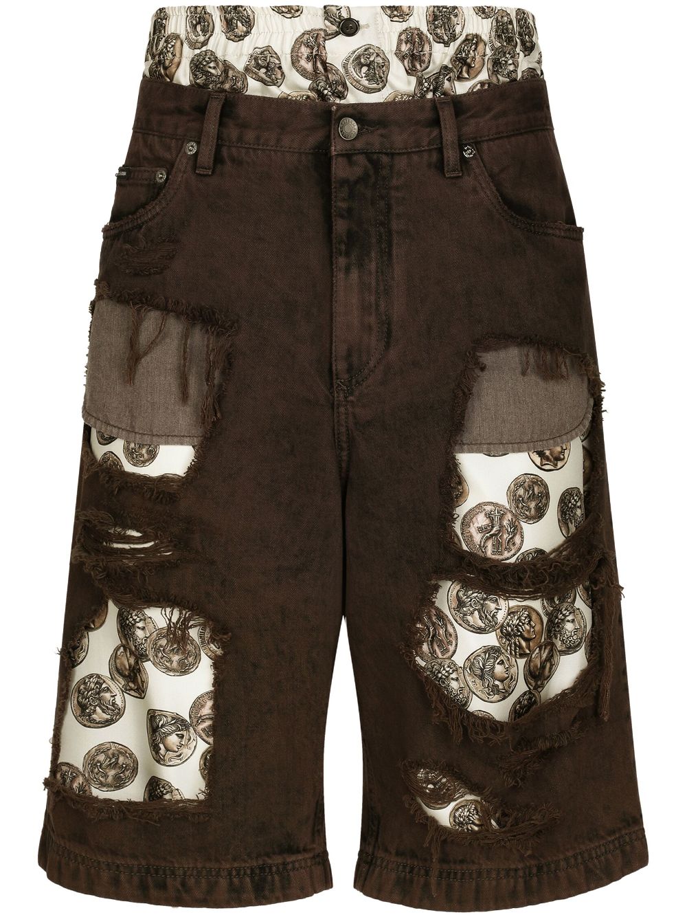 Dolce & Gabbana ripped denim shorts - Brown von Dolce & Gabbana