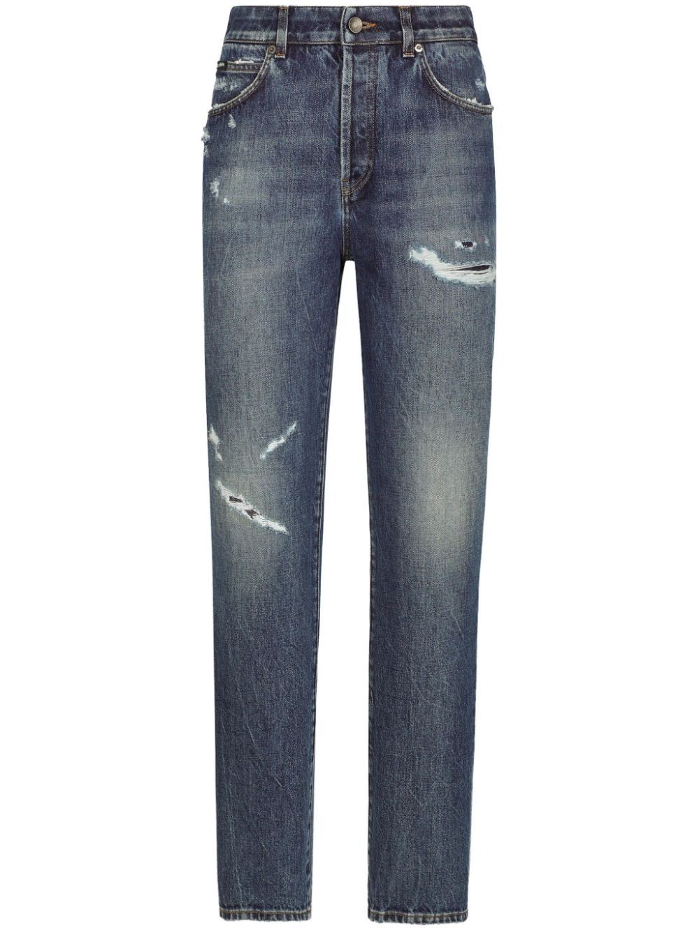 Dolce & Gabbana ripped-detail boyfriend-fit jeans - Blue von Dolce & Gabbana