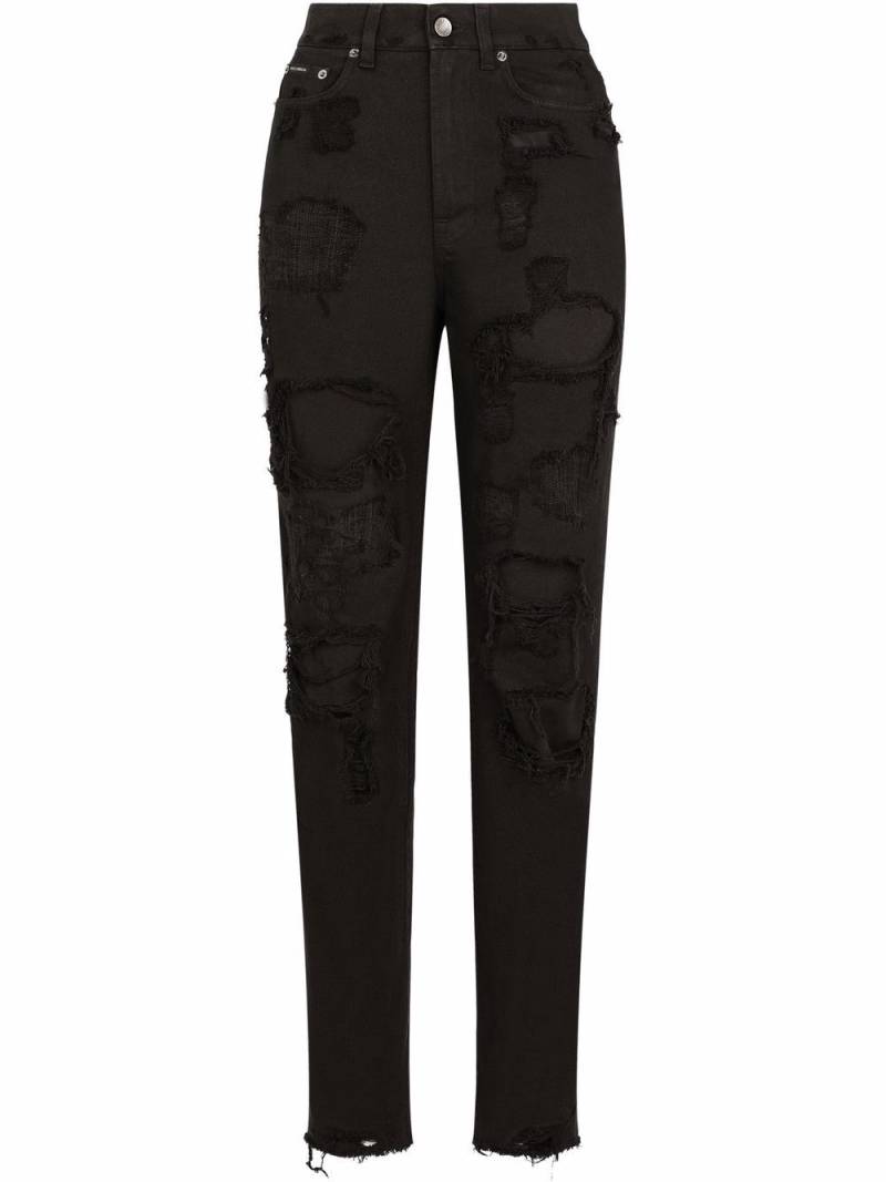 Dolce & Gabbana distressed boyfriend jeans - Black von Dolce & Gabbana