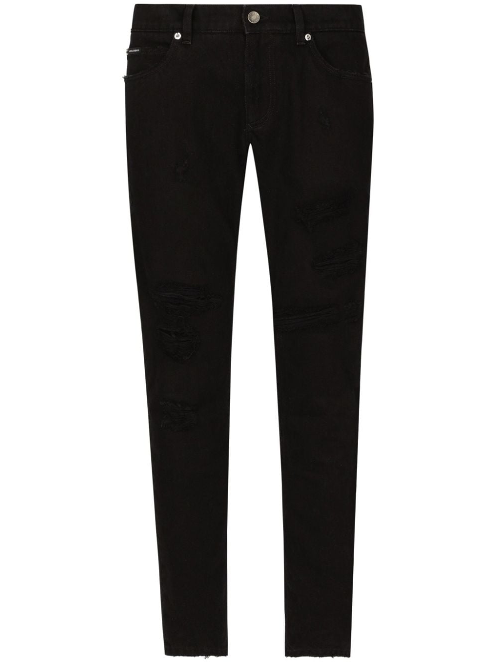 Dolce & Gabbana ripped slim-fit jeans - Black von Dolce & Gabbana