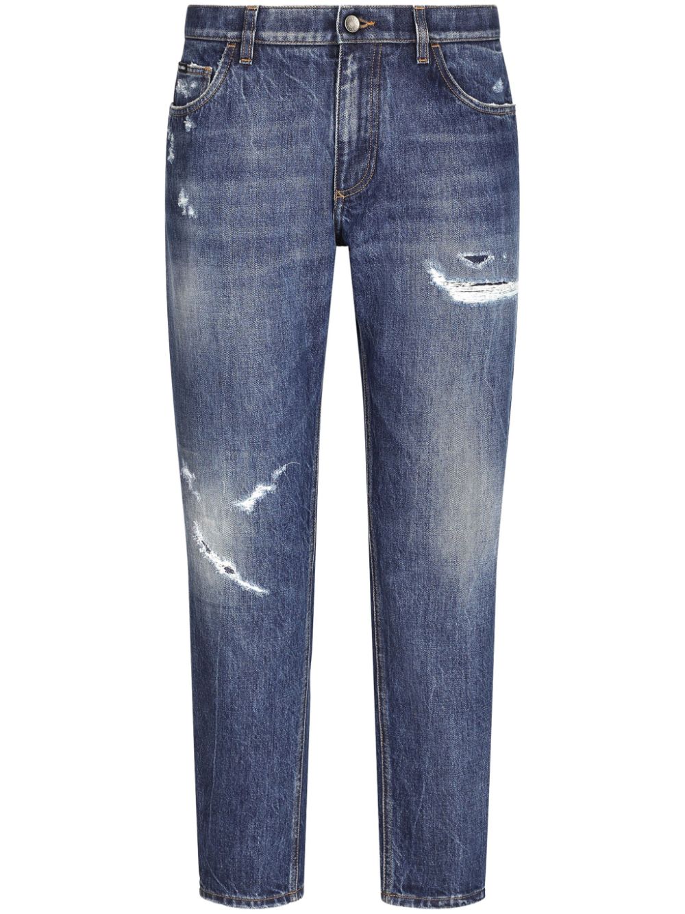 Dolce & Gabbana ripped straight-leg jeans - Blue von Dolce & Gabbana