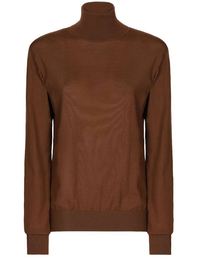 Dolce & Gabbana roll-neck cashmere jumper - Brown von Dolce & Gabbana