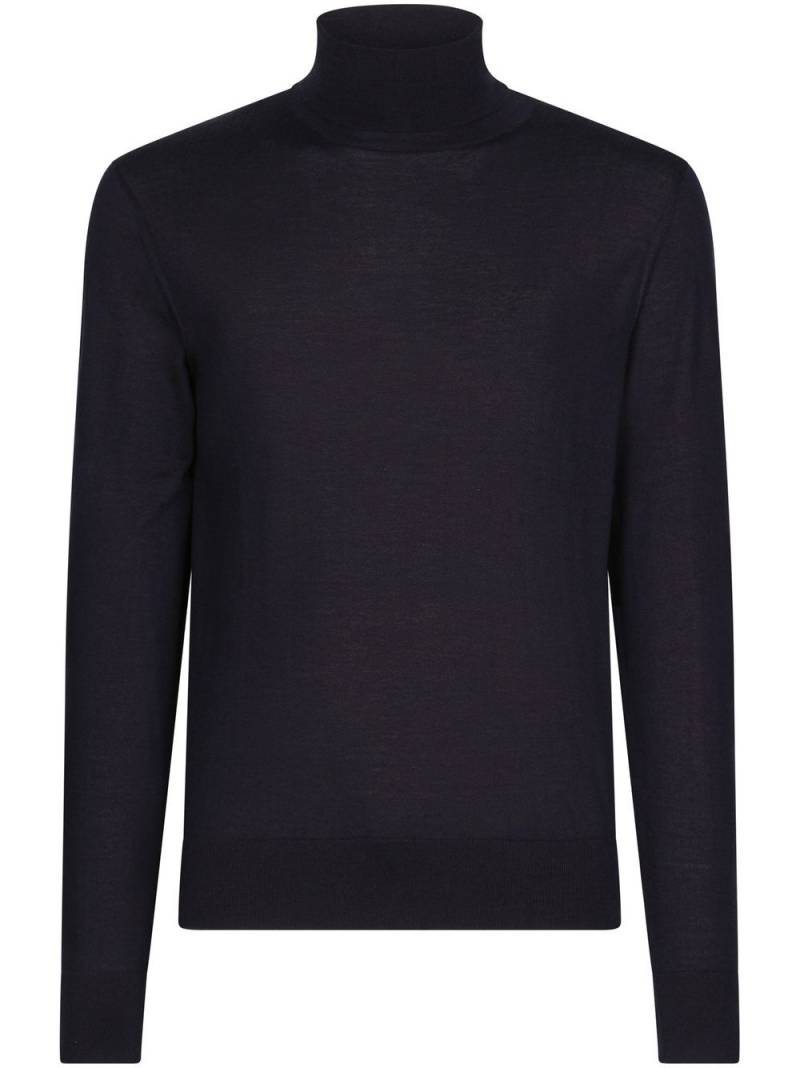 Dolce & Gabbana roll-neck cashmere-silk jumper - Black von Dolce & Gabbana