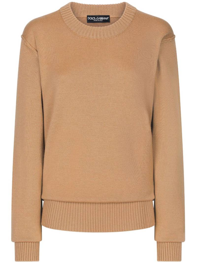 Dolce & Gabbana round-neck drop-shoulder jumper - Brown von Dolce & Gabbana