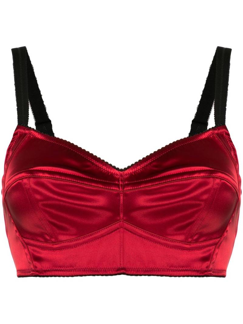 Dolce & Gabbana satin bustier top - Red von Dolce & Gabbana