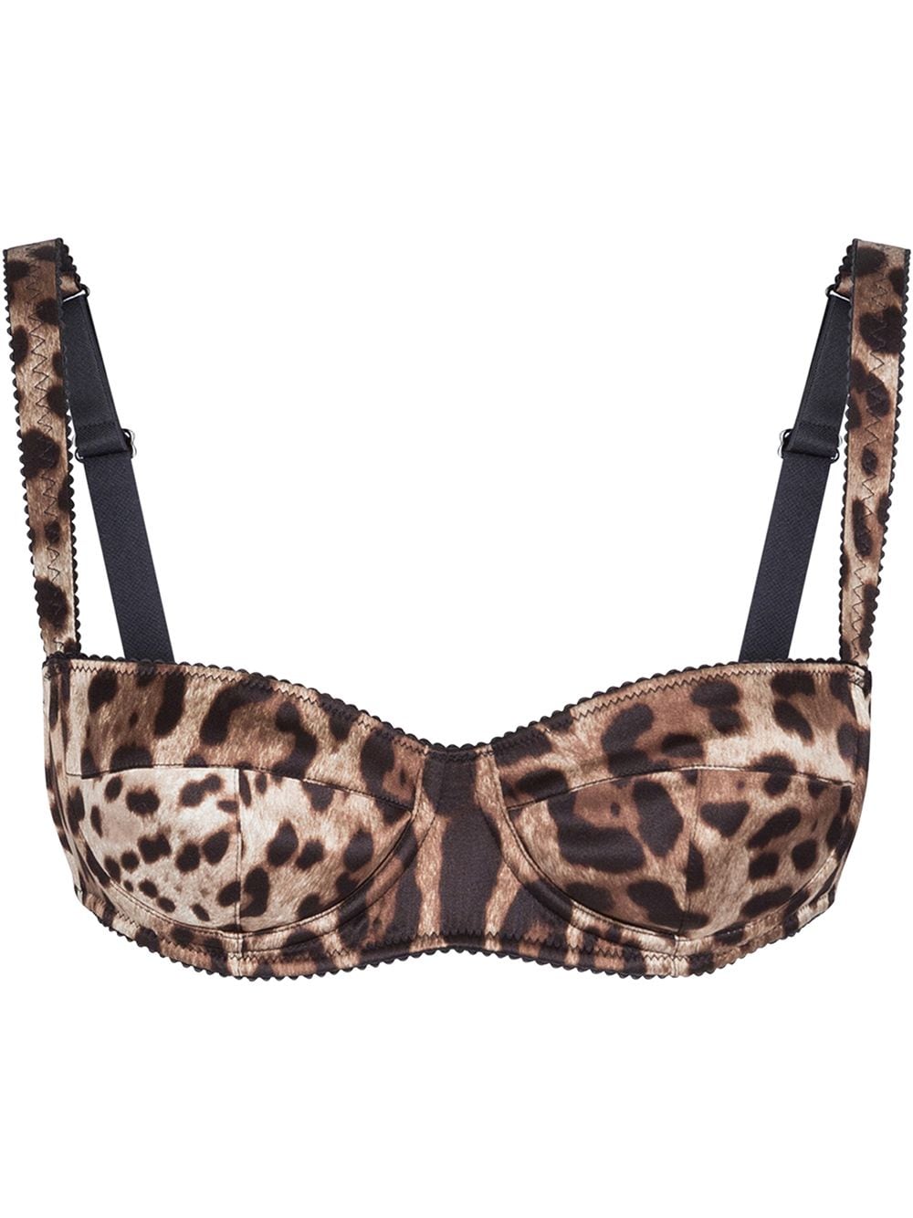 Dolce & Gabbana leopard-print satin balconette bra - Brown von Dolce & Gabbana