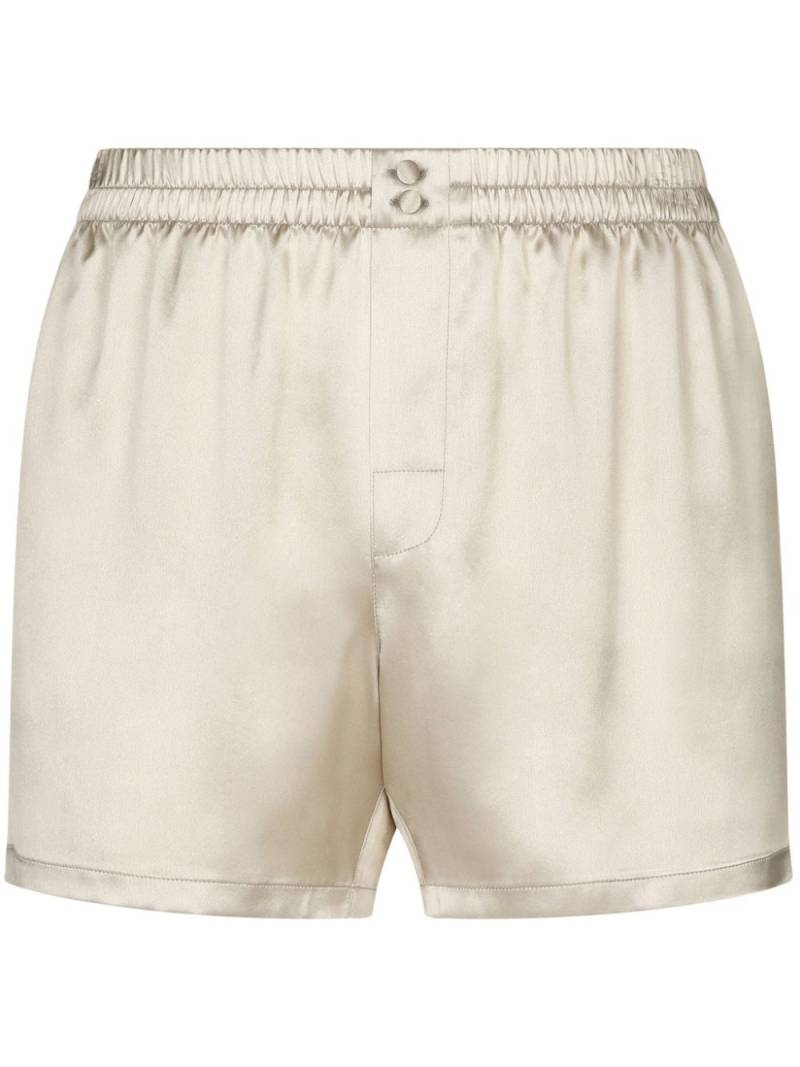 Dolce & Gabbana satin-silk lounge shorts - Neutrals von Dolce & Gabbana