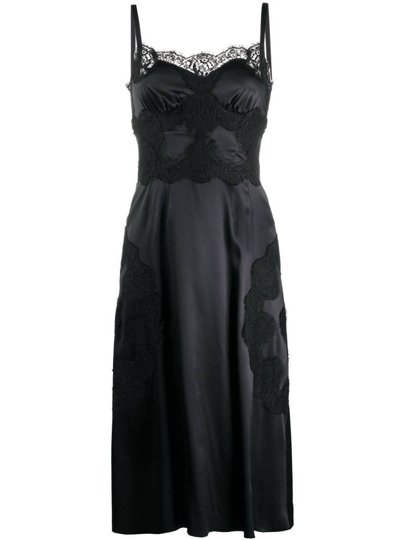 Dolce & Gabbana satin slip dress - Black von Dolce & Gabbana