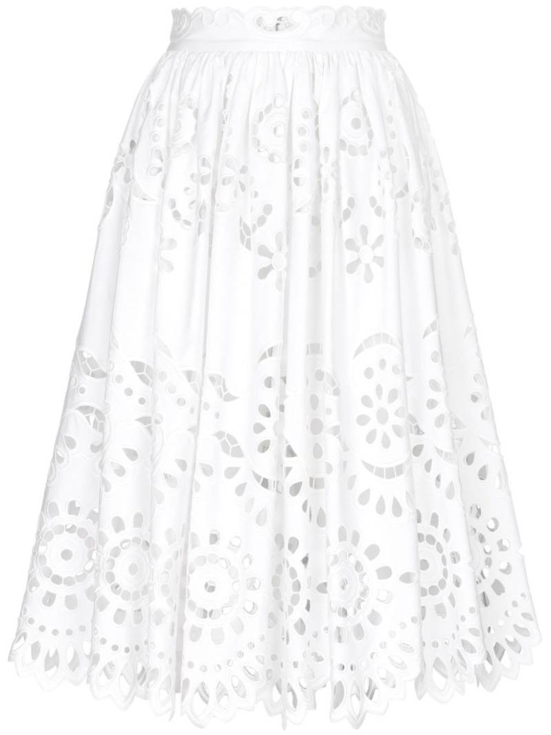 Dolce & Gabbana scallop cut-out skirt - White von Dolce & Gabbana