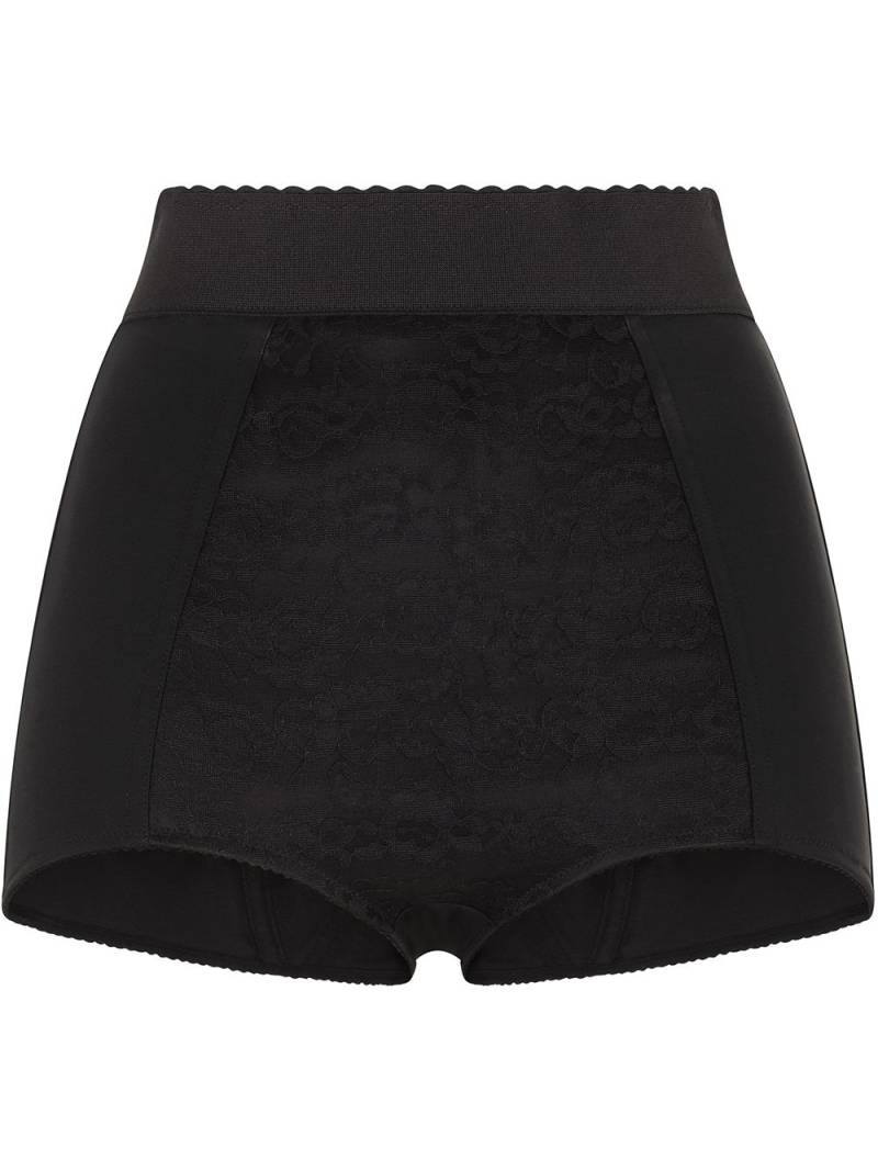 Dolce & Gabbana high-waisted satin briefs - Black von Dolce & Gabbana