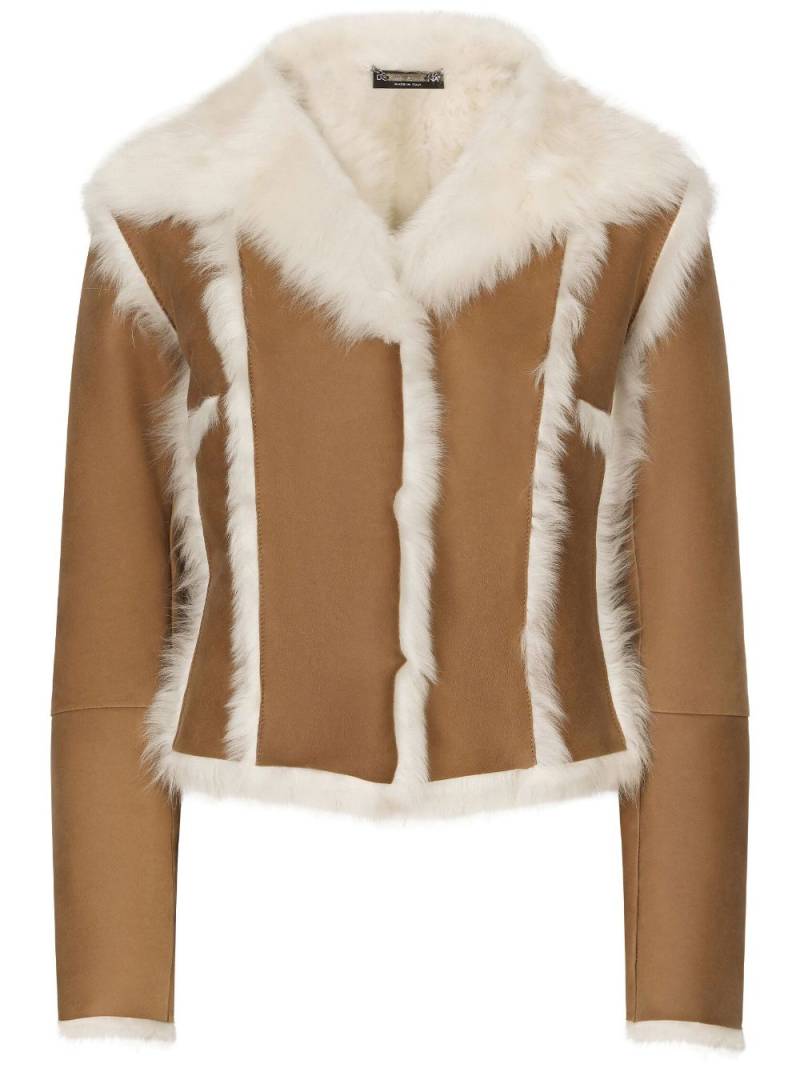 Dolce & Gabbana seam-detail lambskin jacket - Neutrals von Dolce & Gabbana