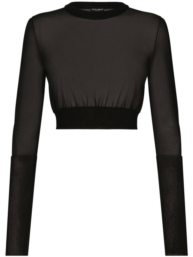 Dolce & Gabbana semi-sheer cropped top - Black von Dolce & Gabbana