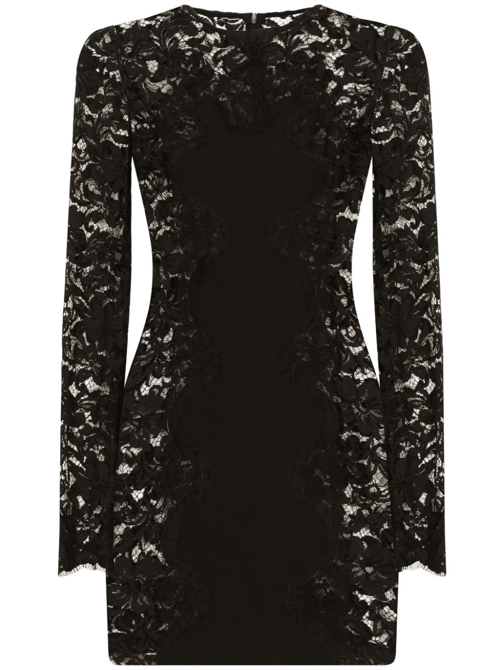 Dolce & Gabbana semi-sheer lace minidress - Black von Dolce & Gabbana