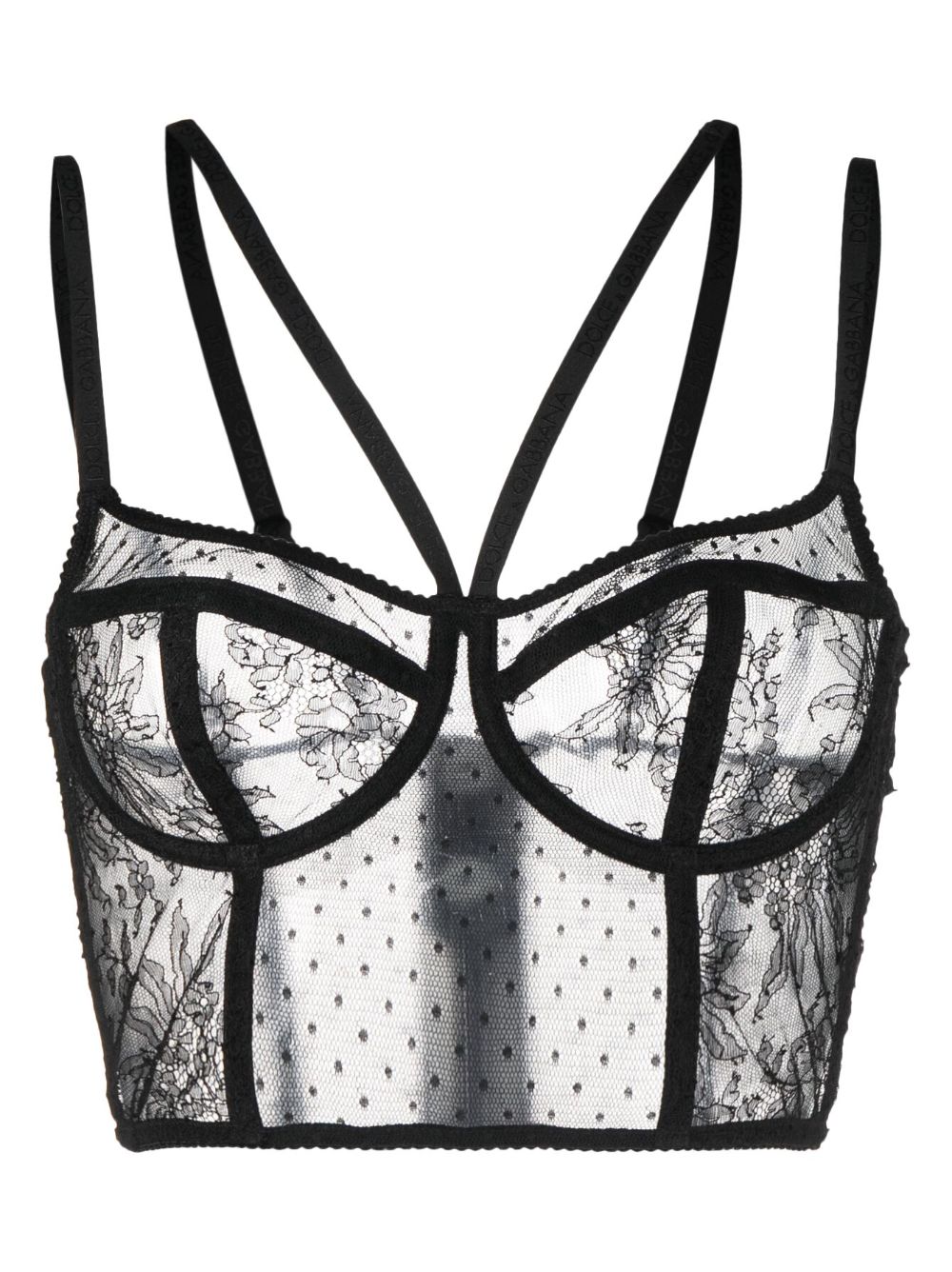 Dolce & Gabbana semi-sheered balconette bra - Black von Dolce & Gabbana