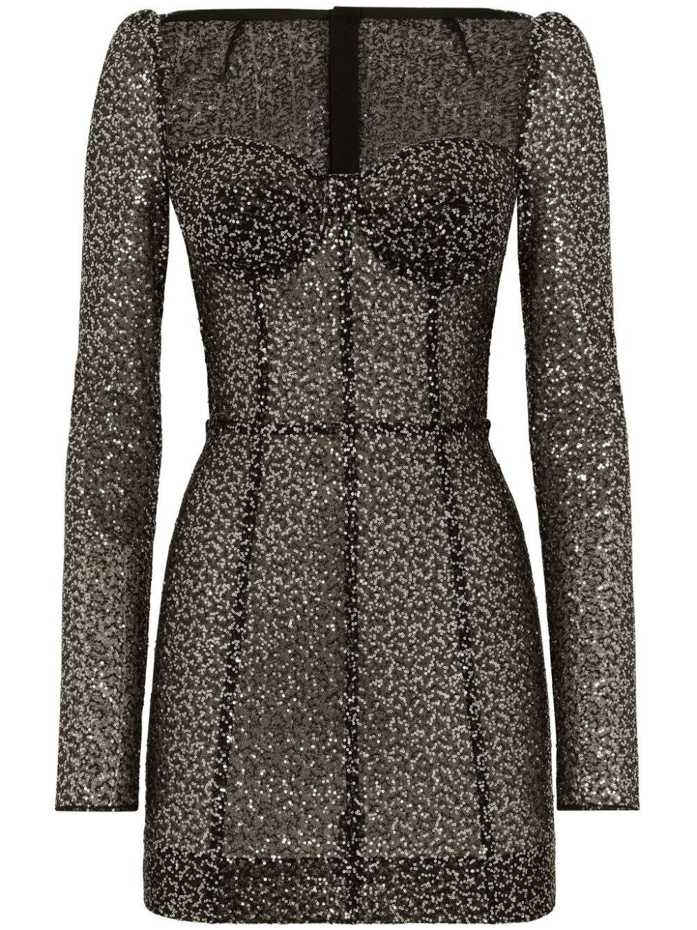 Dolce & Gabbana sequin-embellished bustier minidress - Black von Dolce & Gabbana