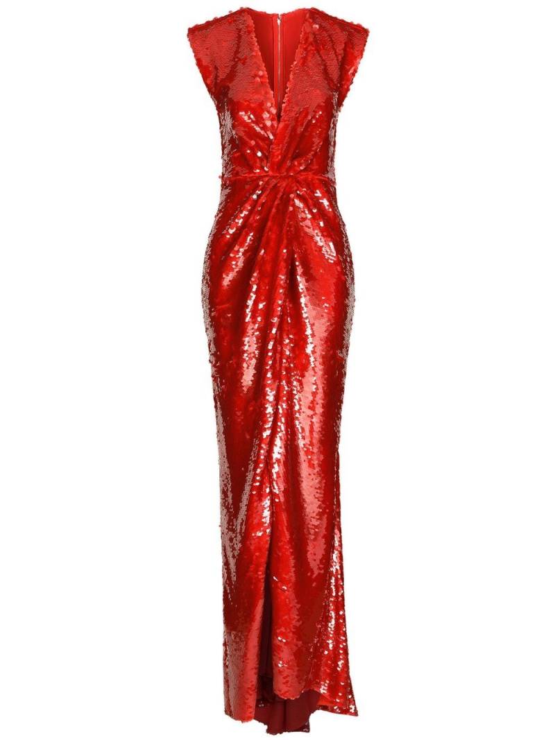 Dolce & Gabbana sequin-embellished draped dress - Red von Dolce & Gabbana