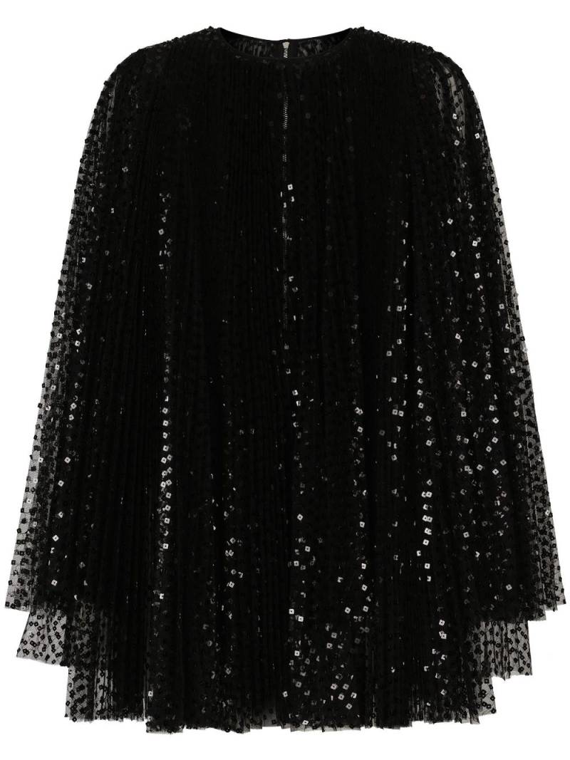 Dolce & Gabbana sequin-embellished flared minidress - Black von Dolce & Gabbana