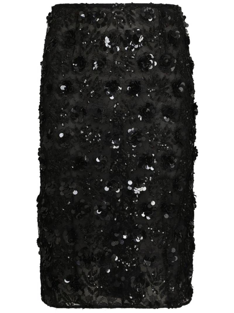 Dolce & Gabbana sequin-embellished skirt - Black von Dolce & Gabbana