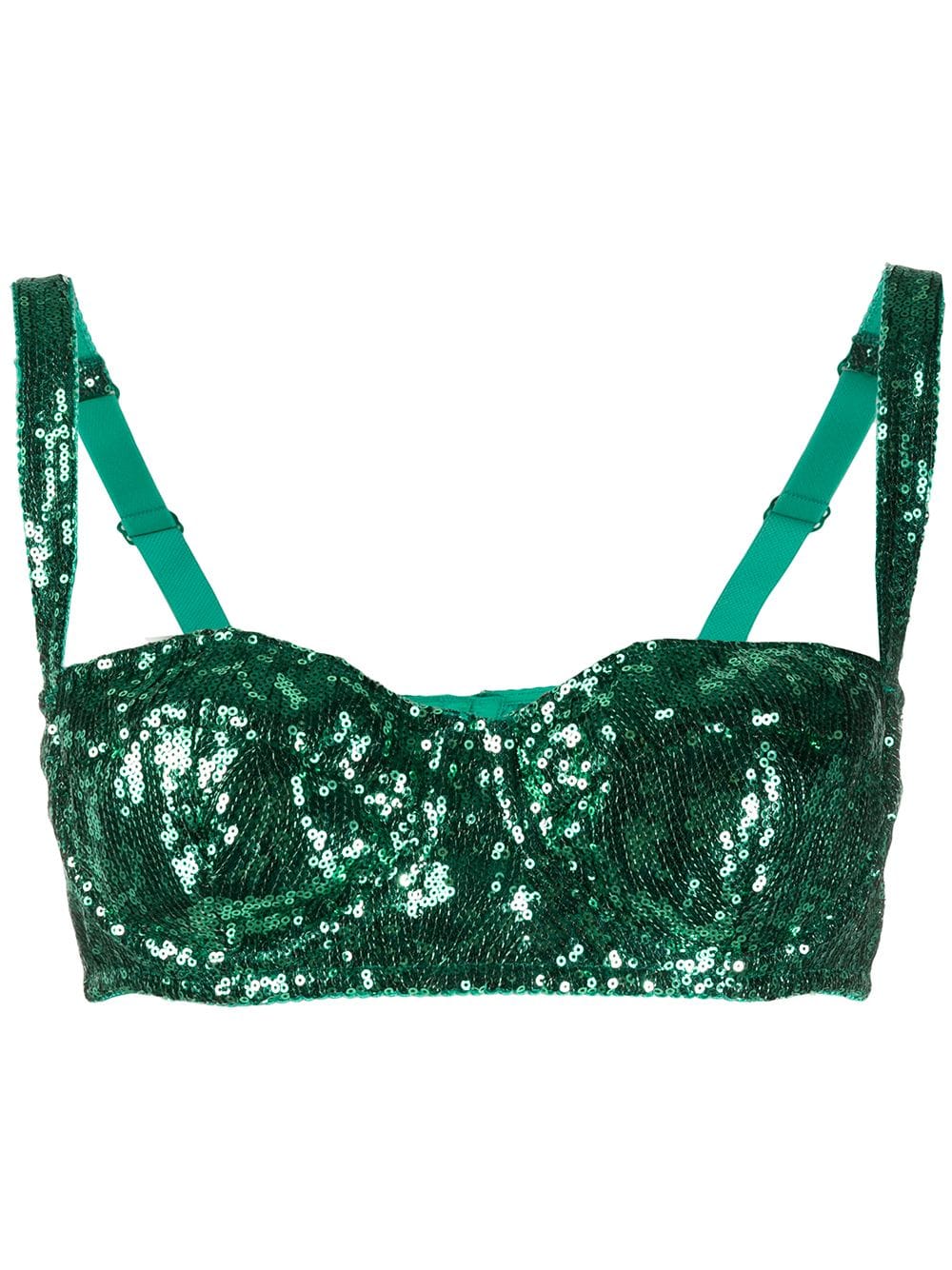 Dolce & Gabbana sequined balcony top - Green von Dolce & Gabbana