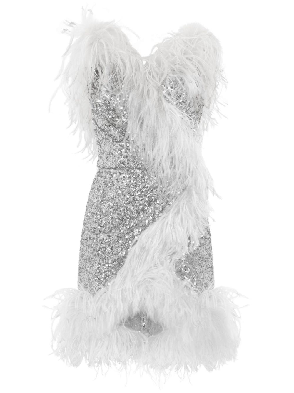 Dolce & Gabbana sequinned wrap minidress - Silver von Dolce & Gabbana