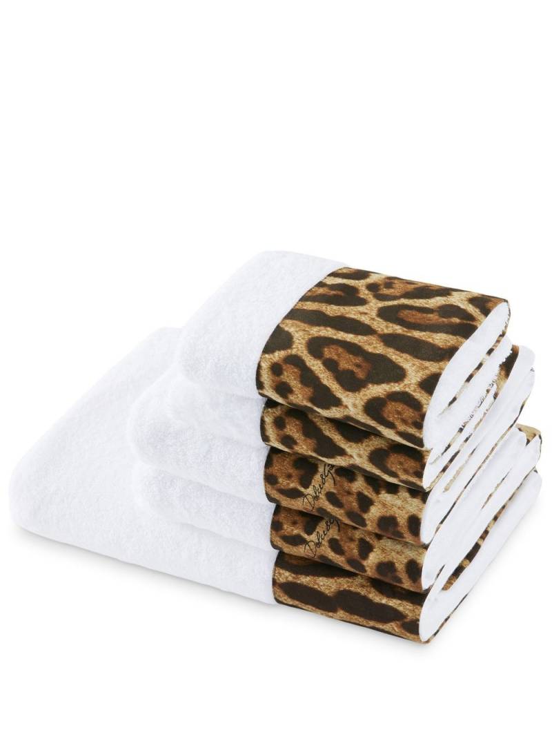 Dolce & Gabbana set of five terry cotton towels - White von Dolce & Gabbana