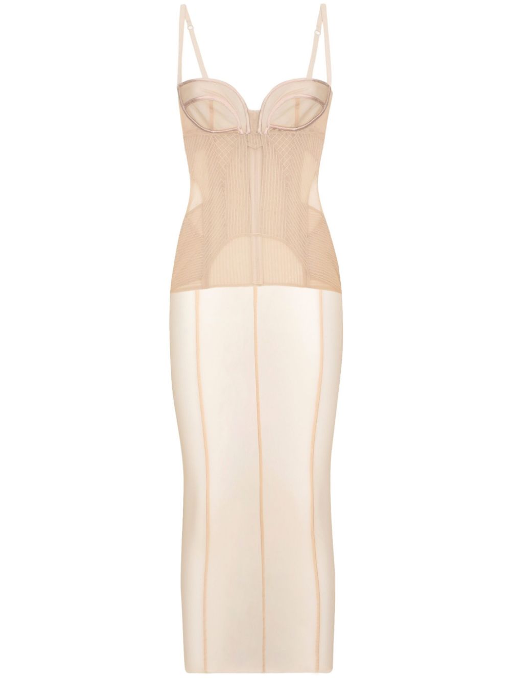 Dolce & Gabbana sheer tulle bustier dress - Neutrals von Dolce & Gabbana