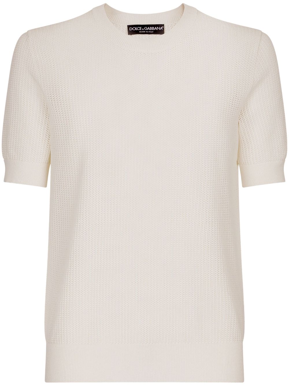 Dolce & Gabbana short-sleeve knitted T-shirt - White von Dolce & Gabbana