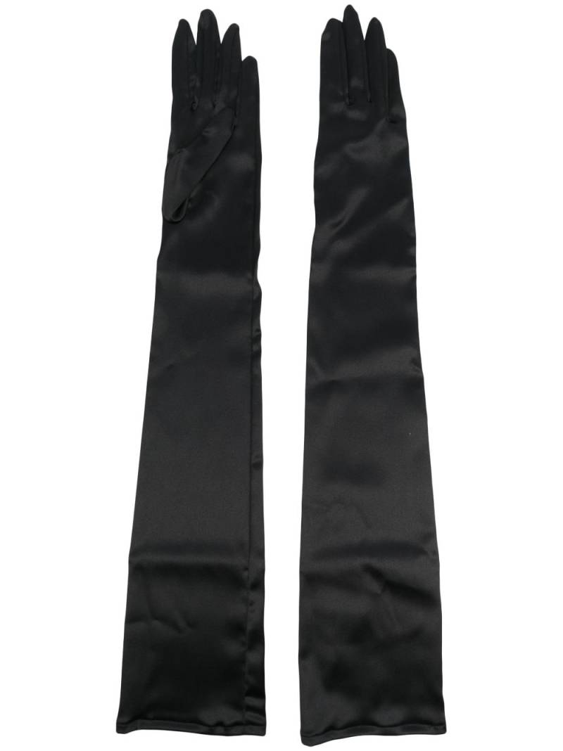 Dolce & Gabbana silk long gloves - Black von Dolce & Gabbana