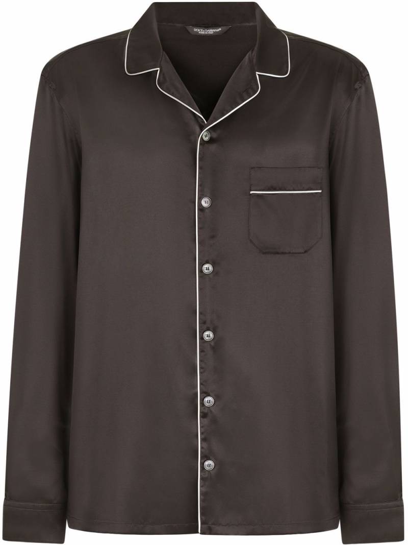 Dolce & Gabbana silk pajama shirt - Black von Dolce & Gabbana