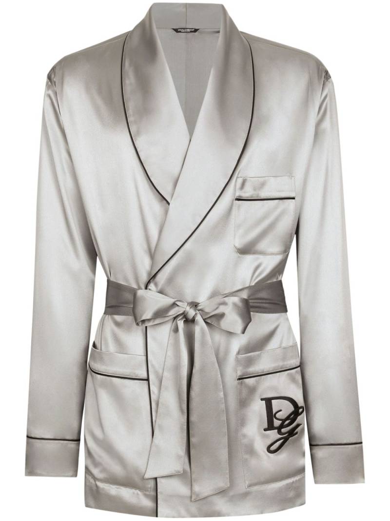 Dolce & Gabbana silk pajama shirt - Grey von Dolce & Gabbana