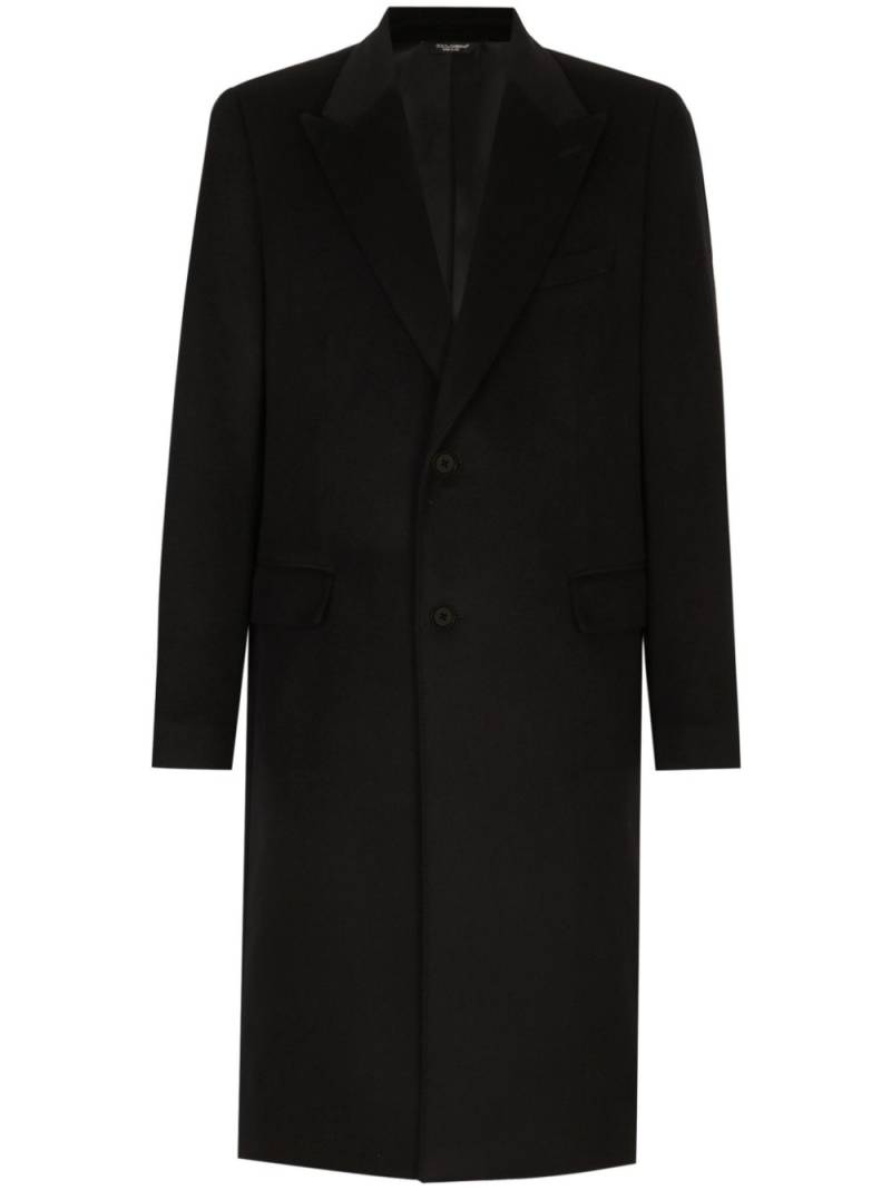 Dolce & Gabbana single-breasted cashmere coat - Blue von Dolce & Gabbana