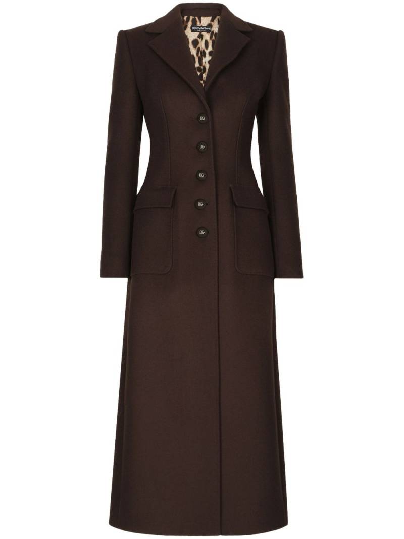 Dolce & Gabbana single-breasted long coat - Brown von Dolce & Gabbana