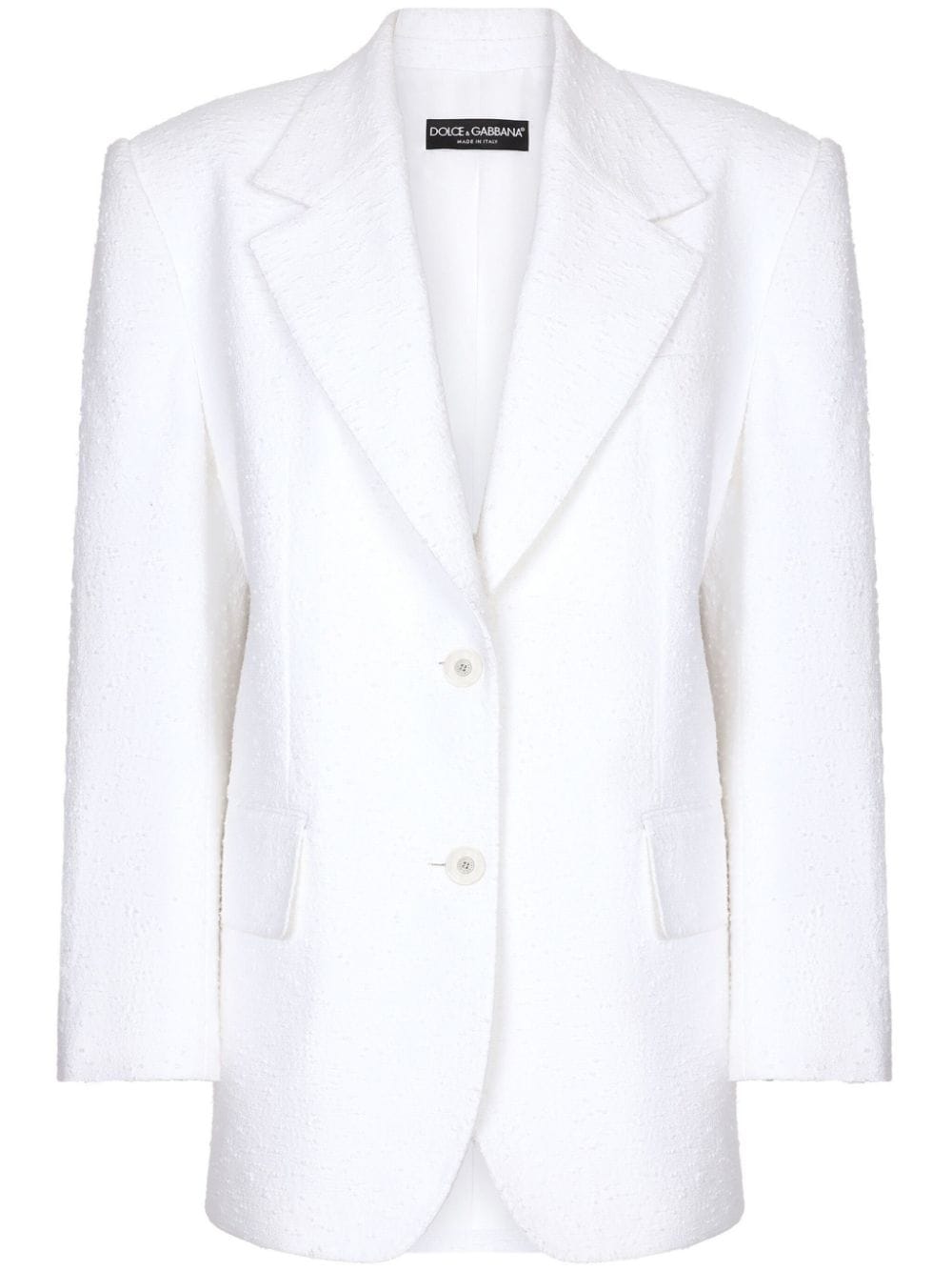 Dolce & Gabbana single-breasted tweed blazer - White von Dolce & Gabbana