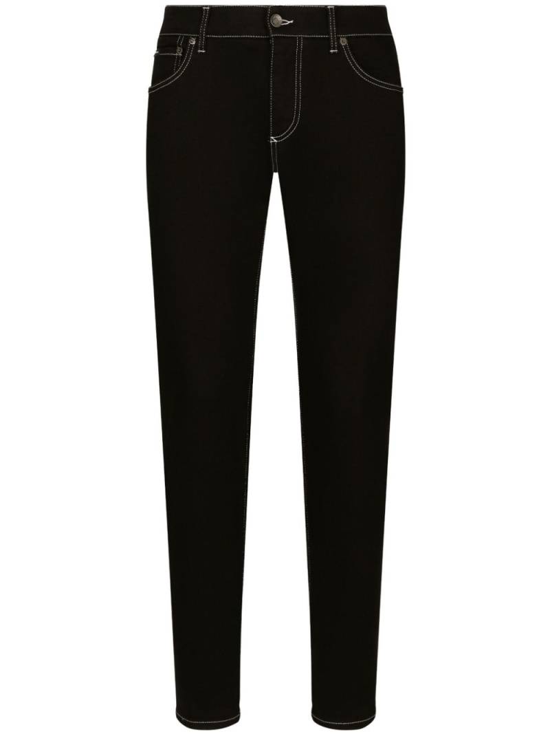 Dolce & Gabbana slim-cut contrast-stitching jeans - Black von Dolce & Gabbana