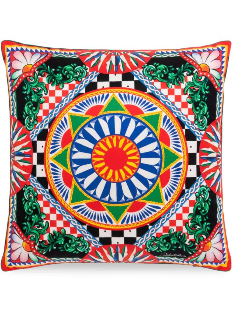 Dolce & Gabbana small Carretto-print cushion - Red von Dolce & Gabbana