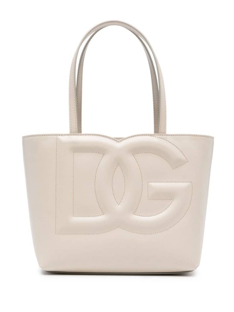 Dolce & Gabbana small DG logo leather tote bag - Neutrals von Dolce & Gabbana