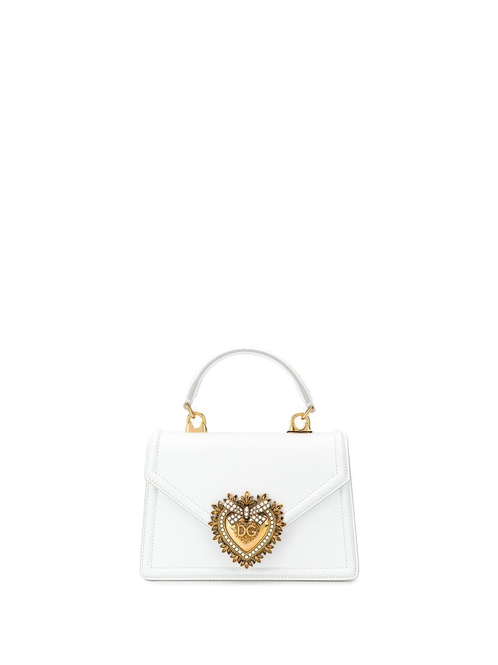 Dolce & Gabbana small Devotion leather top-handle bag - White von Dolce & Gabbana