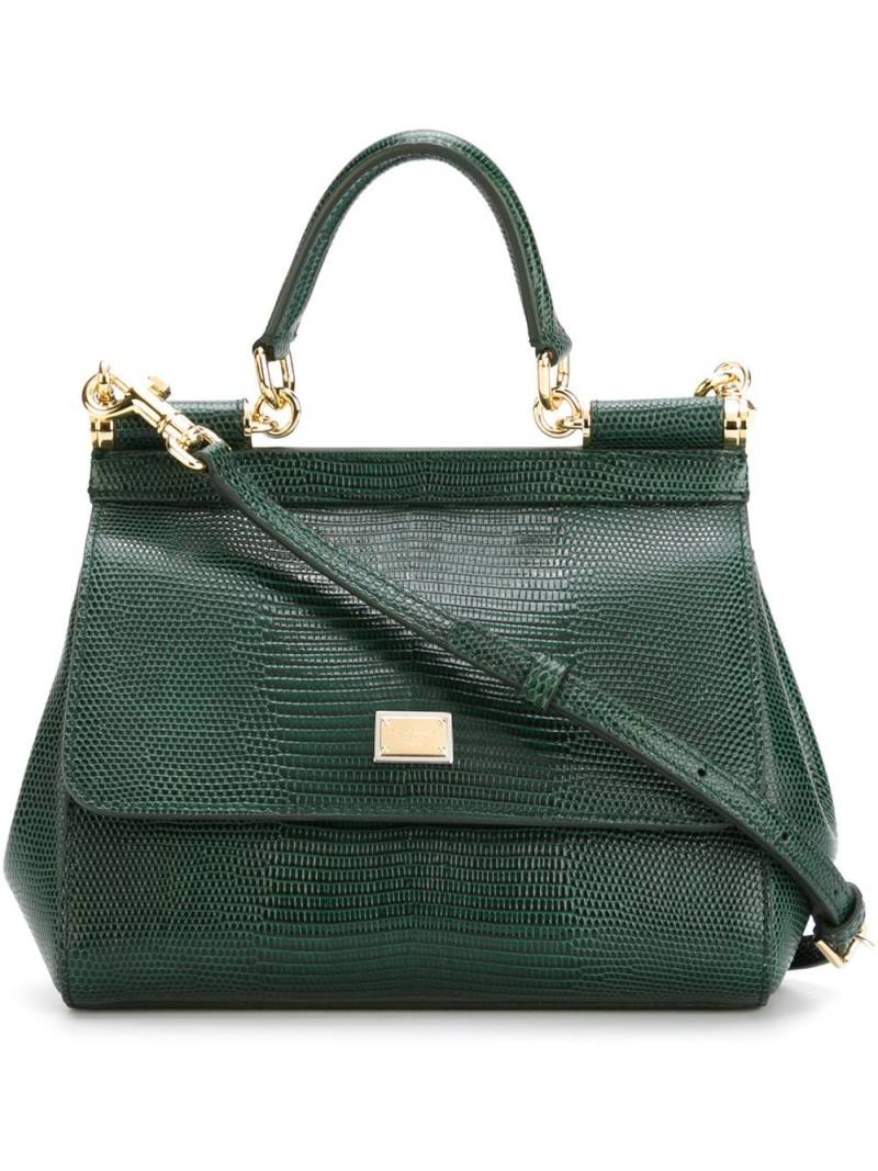 Dolce & Gabbana small Sicily iguana-print top-handle bag - Green von Dolce & Gabbana