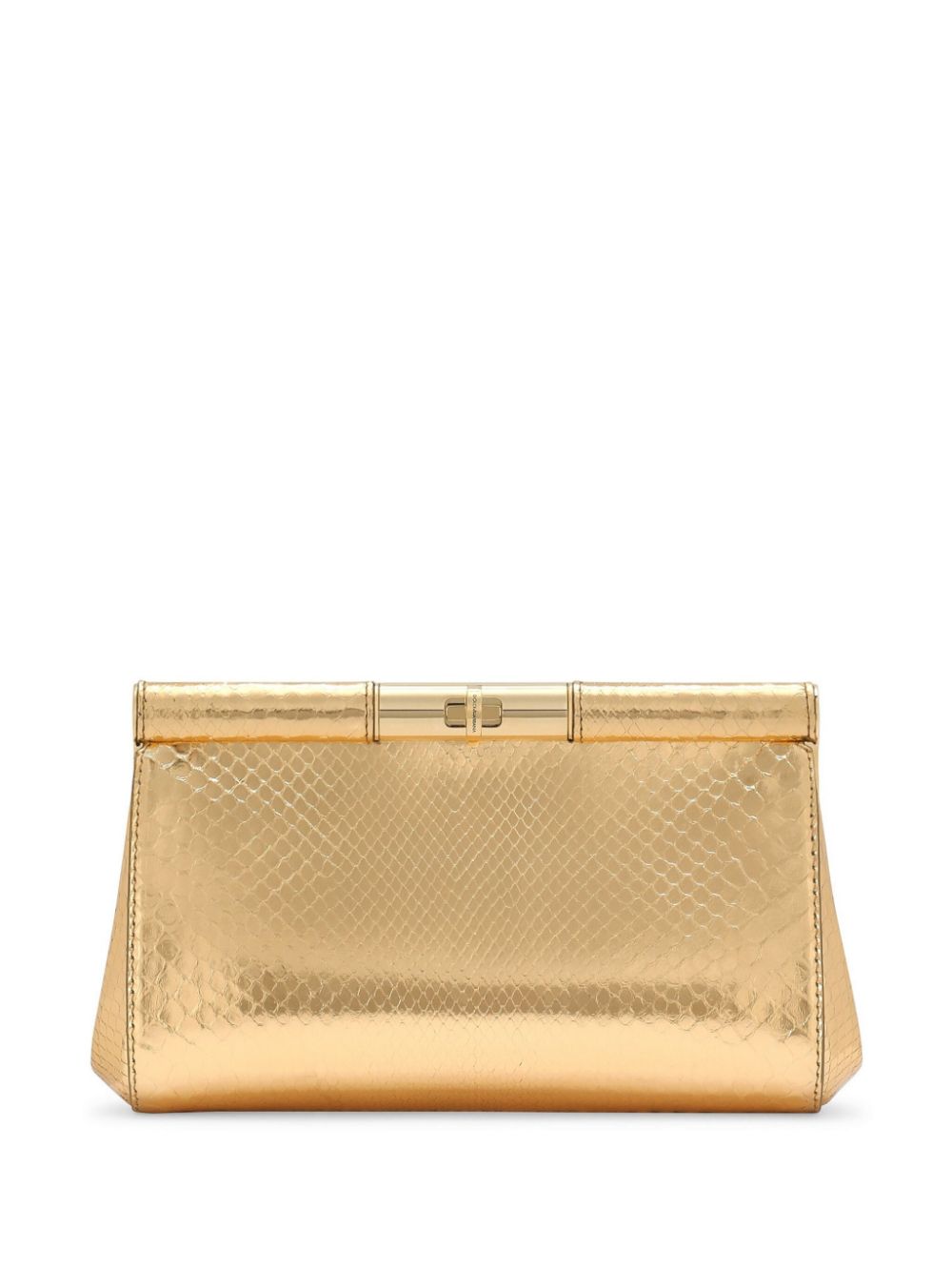 Dolce & Gabbana snakeskin-effect clutch bag - Gold von Dolce & Gabbana