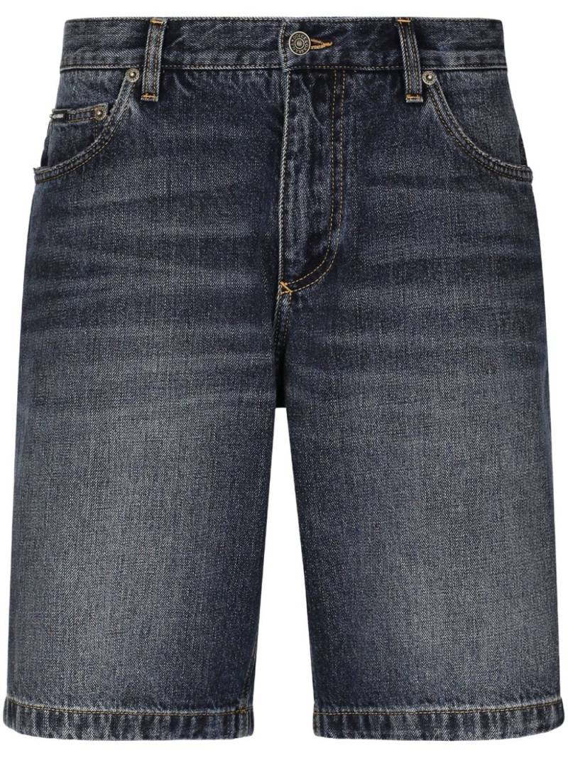 Dolce & Gabbana straight-leg cotton denim shorts - Blue von Dolce & Gabbana