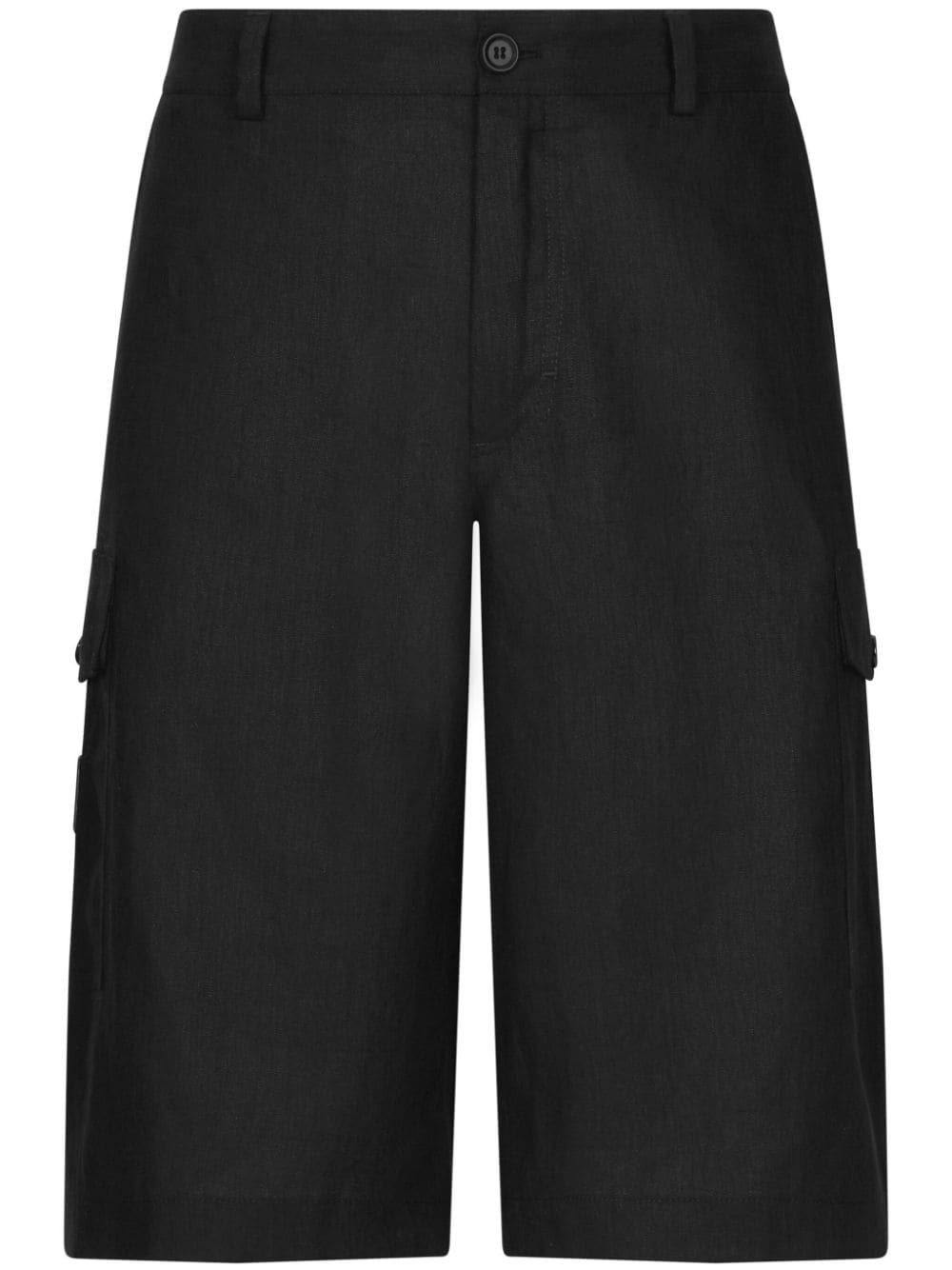 Dolce & Gabbana straight-leg linen cargo shorts - Black von Dolce & Gabbana