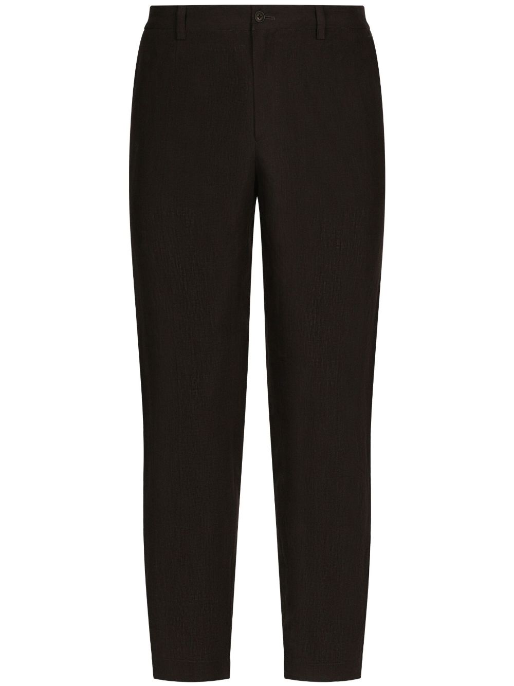 Dolce & Gabbana straight-leg linen tailored trousers - Black von Dolce & Gabbana