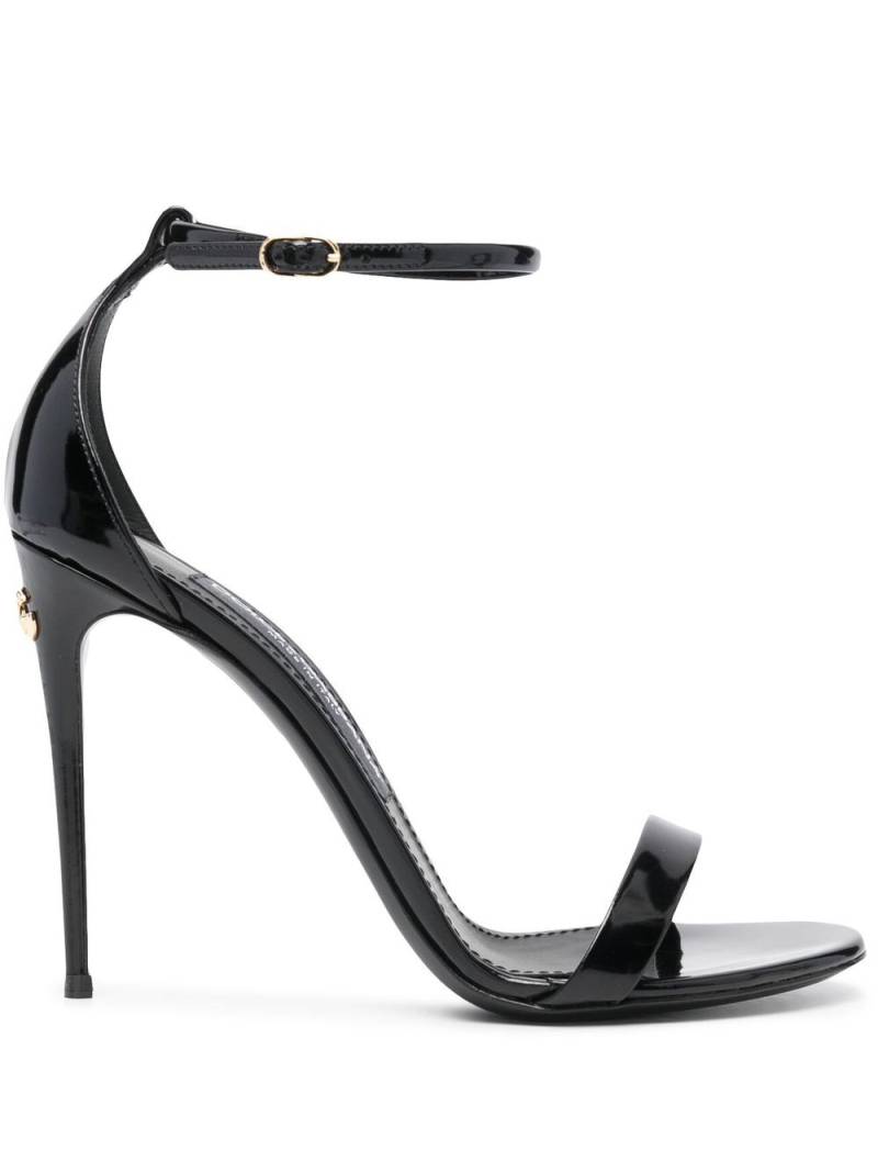 Dolce & Gabbana strap100mm patent-leather sandals - Black von Dolce & Gabbana