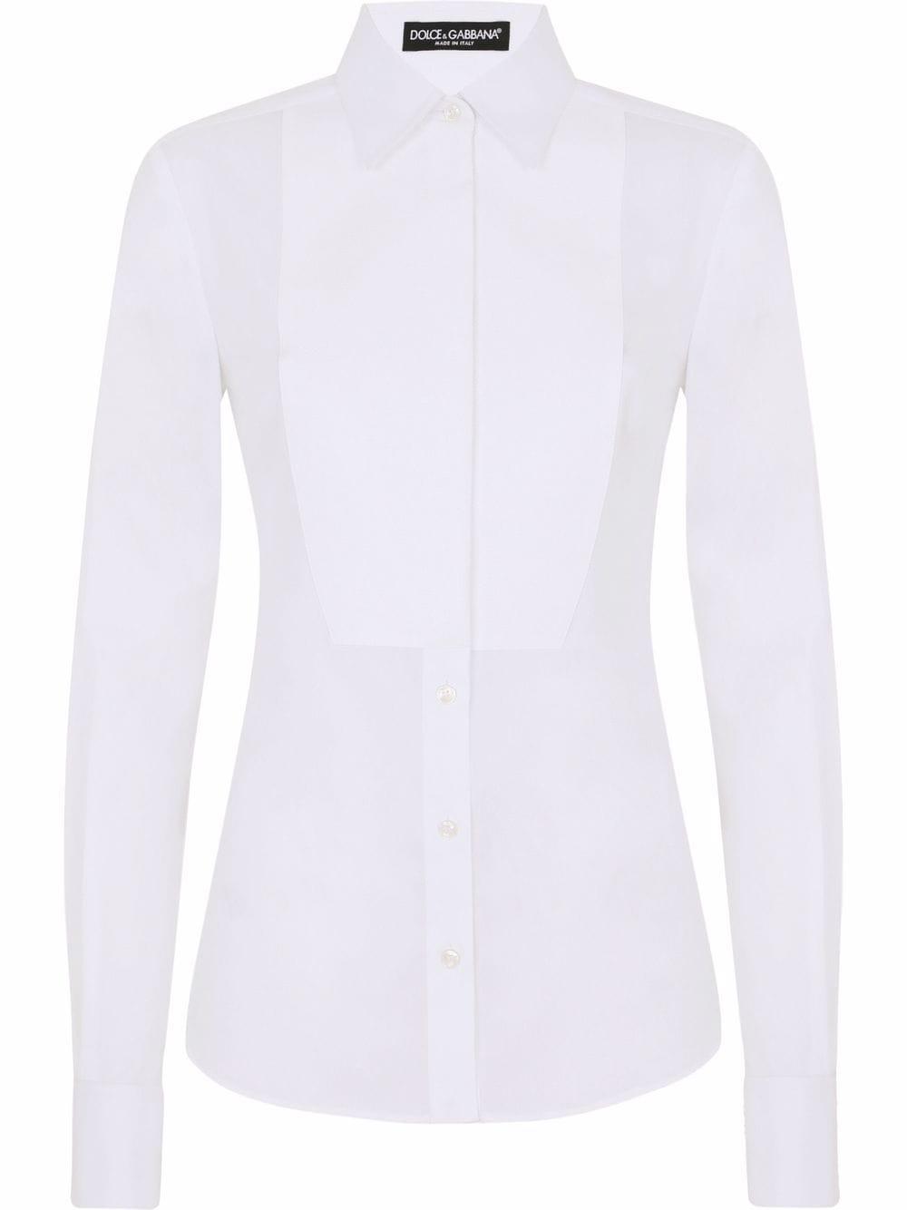 Dolce & Gabbana stretch-poplin tuxedo shirt - White von Dolce & Gabbana