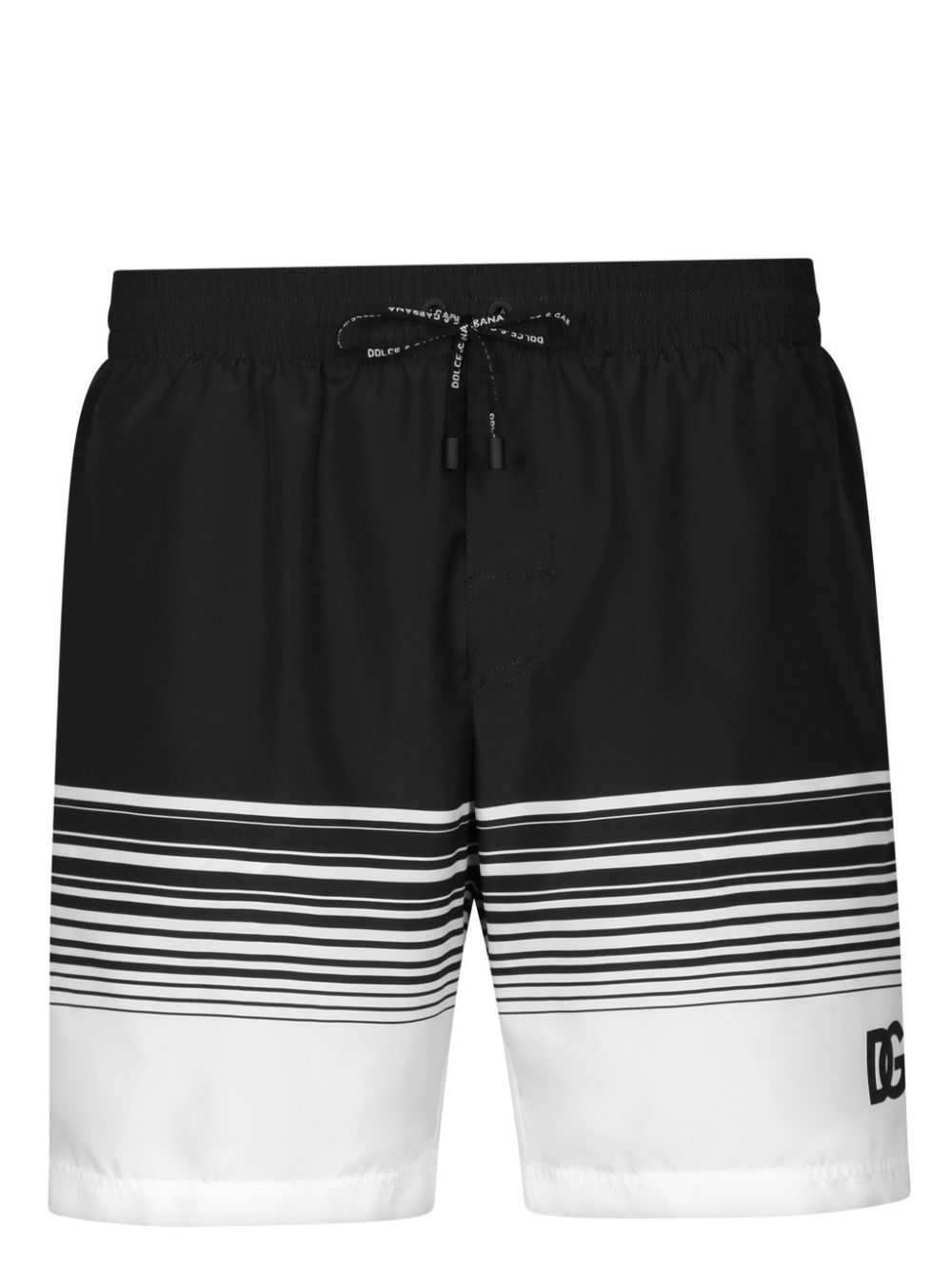 Dolce & Gabbana stripe-print swim shorts - Black von Dolce & Gabbana