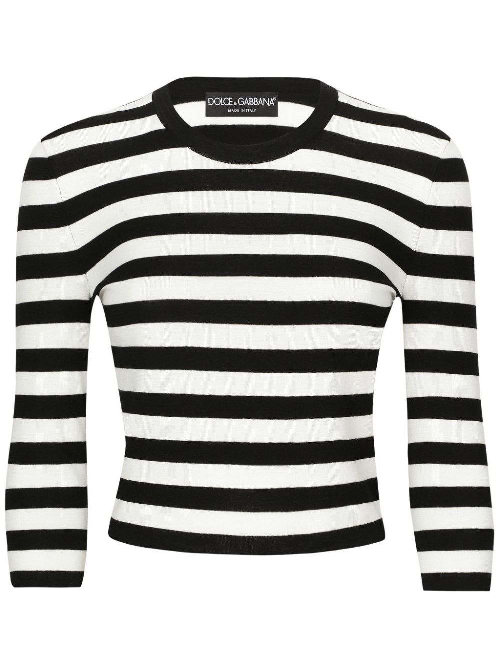 Dolce & Gabbana striped cropped jumper - White von Dolce & Gabbana