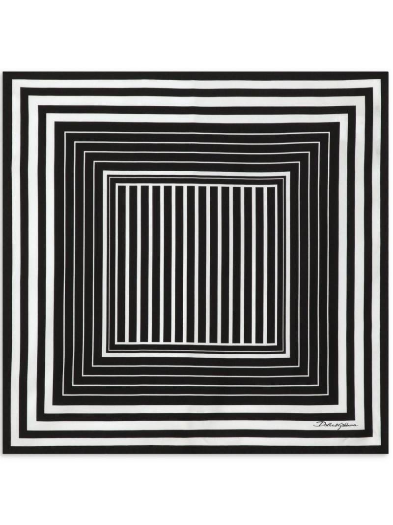 Dolce & Gabbana striped silk scarf - Black von Dolce & Gabbana